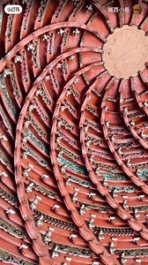 Zhejiang Heritage｜Beautiful Caisson It really looks like a red swirl! Located in Shuangzhi Temple, Ninghai, Zhejiang. 🎥：xiaohongshu-城西小岳 | Fantastic China