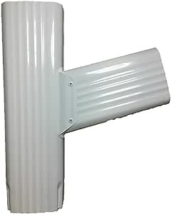 Gutter Y Downspout for Connector 2x3 Standard Right High Gloss White (Right)