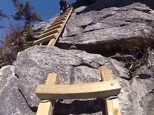 Climbing the Ladders at Grandfather Mountain