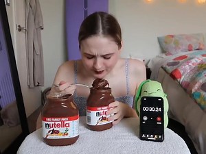 715K views · 10K reactions | 10,000 calorie nutella challenge | Farah Cantik | Facebook