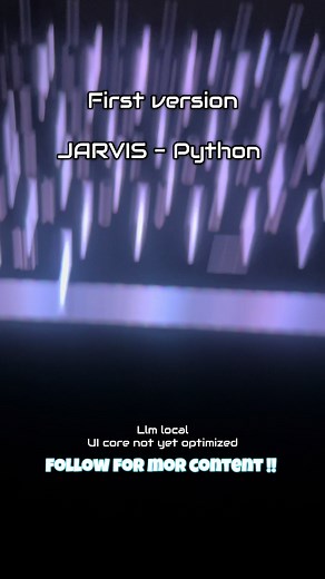 Ui is not yet optimized but its soon !! #jarvis #ironman #python #code