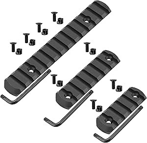 Keymod Picatinny Rail Sections, Aluminum Rail Mount Accessory Set for Keymod System with Allen Wrench, Keymod Replacement Screws and Nuts