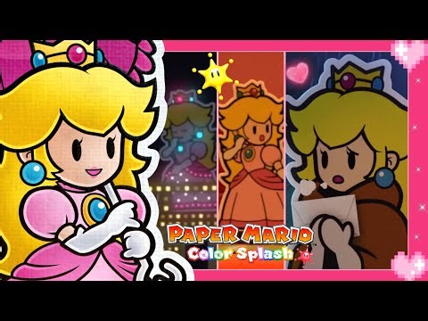 💗 Paper Mario Color Splash - All Paper Peach Cutscenes 💗