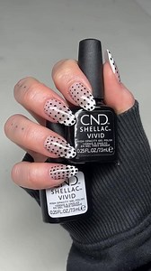 Classic, playful, and oh-so-chic 🖤 @mariexmanicure uses PLEXIGEL in Oat Milk and SHELLAC VIVID in White Gloves & Black Tuxedo #nailtrend #nailart #polkadotnails | CND - Creative Nail Design