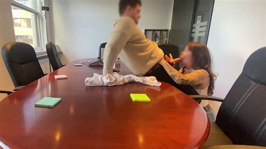 Caught getting a blowjob by the office slut secretary