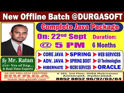 Complete Java Package Offline Training @ DURGASOFT