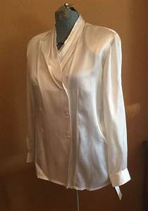 Women 39 S Saks Fifth Avenue Peter Nygard Top Shirt Blouse White 100 Silk