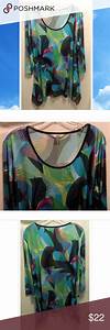 Size 2x Peter Nygard Top Slinky Colorful Tops Clothes Design Slinky