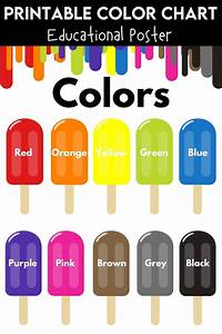 Colors Chart Popsicles Learn Colors Color Chart Printable Learning