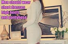 pantyhose heels men girls women wearing high crossdresser dresses wear sexy short nylons tight heel should dress tights skirt stockings