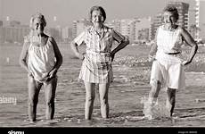 old ladies three sea stock alamy