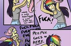 fluttershy mlp pee rainbow dash futashy comics pony little pet look her funny flank direction wish never case deviantart
