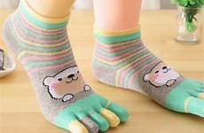 socks five fingers pairs sock toe slip massage cotton non lot girl women