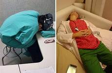 sleeping surgeon doctor floor asleep after work fell boredpanda hospital hours static wins totally internet who viral caught shift epic