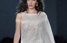bella hadid dress sheer nipple fashion runway through nipples flashing getty paris turns exposé into