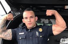 cops cop police handsome buff beefy hunks arrest strong uniformincar jerome vidal