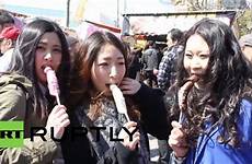 penis japan festival little worshiping penises eat people giant celebration