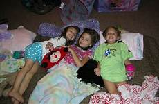 little girls family sleepover fun
