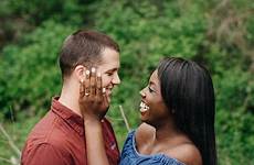 interracial couple happy portrait