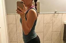 gym bathroom off booty showing her girlsinyogapants