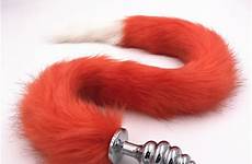 plug tail anal butt plugs tails fox animal orange sex woman simulation faux stainless steel