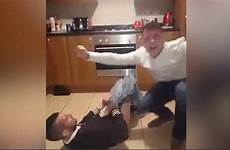 man his prank ripped trousers pants off loses floor friend after he pull him caught around trying sounds ends laughter