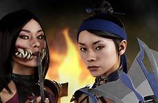 kitana mileena mk11 mortal kombat videojuegos edenian blue sisters kang