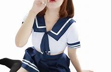 sexy socks uniform schoolgirls cosplay lingerie student sailor costumes without set