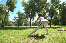 girl squat park young outdoors doing athlete glutes bodyweight exercises core working female fit her