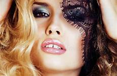 seduction sensual blond lace portrait close beauty woman young through preview