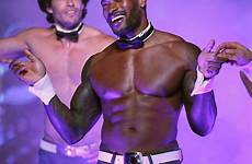 tyson beckford shirtless stage chippendales shows gyrates impressive abs naked scroll down video debut he off his vegas las