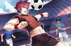 mazjojo anime soccer sleeveless zerochan deviantart boy let play full wristband shirt manga sexy guys fav saved