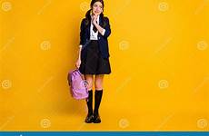 modest unsure schoolgirl