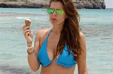 bikini thomas imogen beach spain cream ice june eating blue hawtcelebs wearing celebmafia