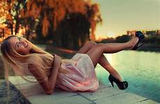 wallpaper blonde women dress legs outdoors tanned heels woman high girl photography sunset blue sunlight hd lady pavel model beauty