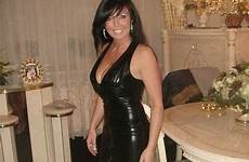 dress hot milf slutty latex leather sexy women older ready old dresses woman brunette tight skirt getting years beautiful cougar