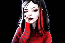 demon girl red dark theme anime desenhos rostos salvo