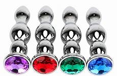 plug long jewel anal butt stainless beads steel metal adult size big sex