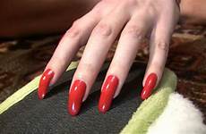 long fingernails red beautiful scratching video