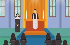 church priest nun service illustration vector freevector nuns