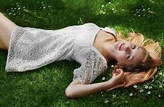 girl blonde women lying down woman outdoors grass dress looking beautiful back legs nature model photography wallpaper hand lady beauty