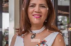 mature woman hispanic latina stock alamy confident poses op