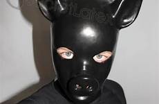 pig mask latex rubber fetish piglet hood head full gimp animal piggy kink bdsm bondage gum men gummi ebay