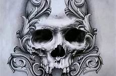 tattoo drawing skull skulls designs tattoos filigree flash drawings sketches tatoos craneos calaveras scroll cool bone pencil stencils choose board