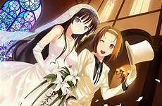 ritsu yuri cuenta besties mitsu bridal tainaka akiyama jepang konomi stained hora casarse ne bestido church safebooru