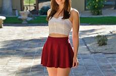 skirt mini red skirts pleated teen short outfit ftv wearing top women woman crop micro models lingerie white