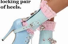 sissy heels girl shoes locked girly high captions boy boots locking manipulation heeled lace dresses little choose board