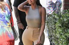 kim kardashian pants beige fitting form braless encino while emilio trattoria seen lunch goes getting khloe pokies kimkardashian celebmafia filming