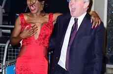 sinitta wardrobe malfunction major embarrassing sing her suffers premiere plunging dress suffered walsh greeting factor pal louis after