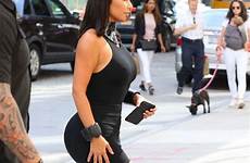 kim kardashian dress sexy short york tight candy store ray figure nyc shows off ny arrives her candids braless hot